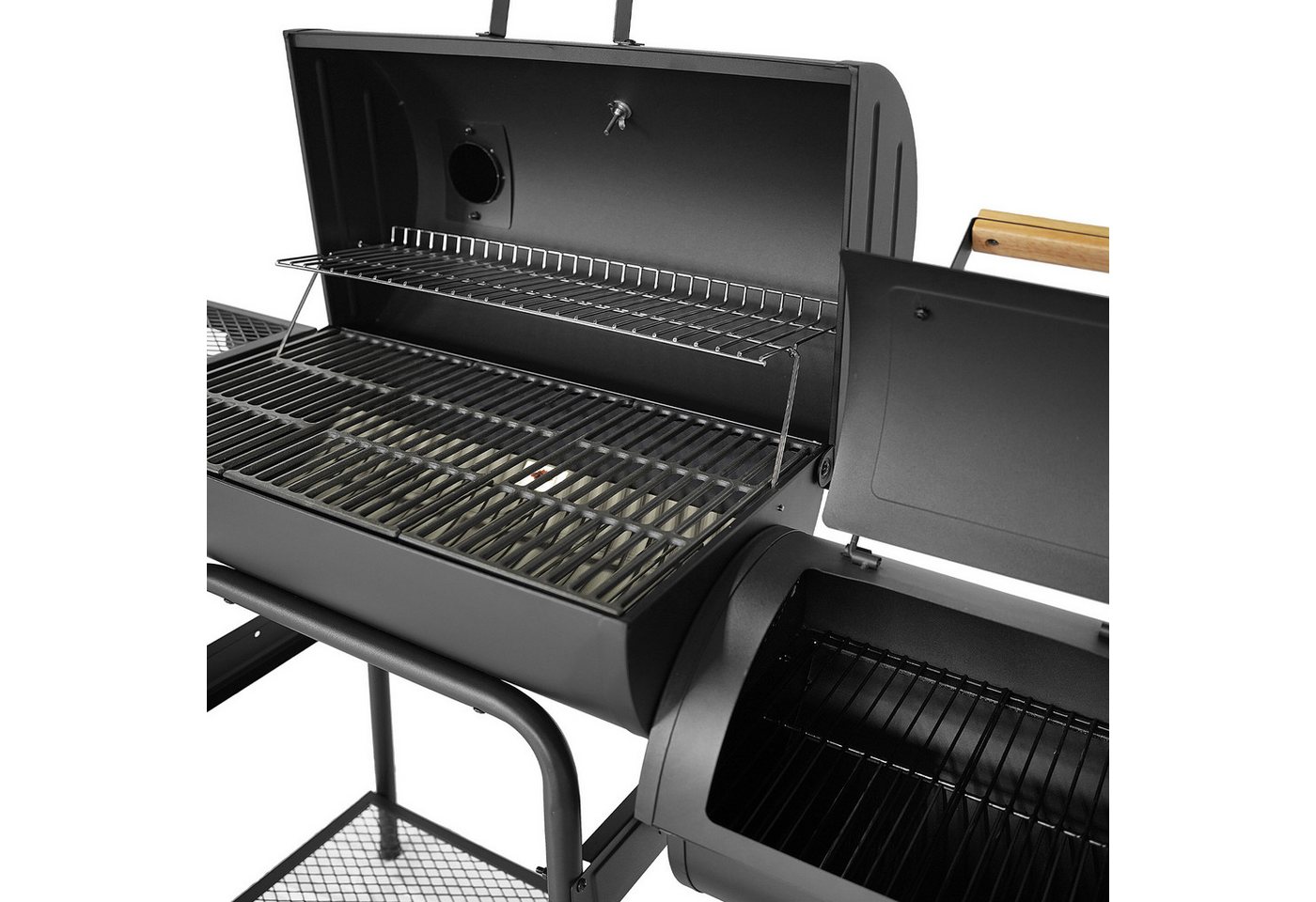 TAINO Smoker KAMAYO, Holzkohle-Grill, Räucherofen, Standgrill, Klein, BBQ-Grillwagen – Bild 4 von 5