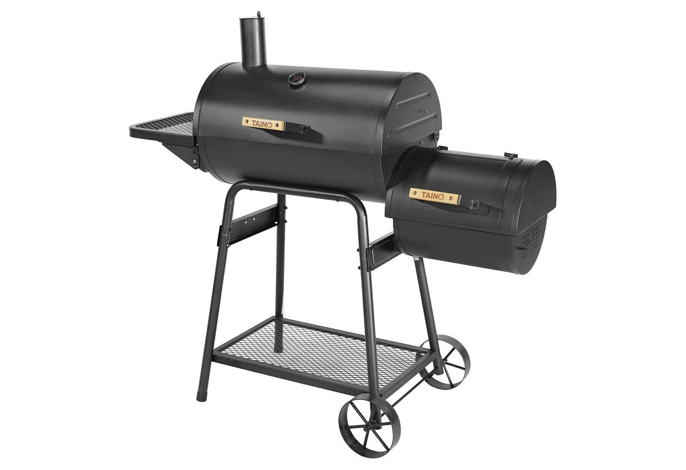 TAINO Smoker KAMAYO, Holzkohle-Grill, Räucherofen, Standgrill, Klein, BBQ-Grillwagen – Bild 5 von 5