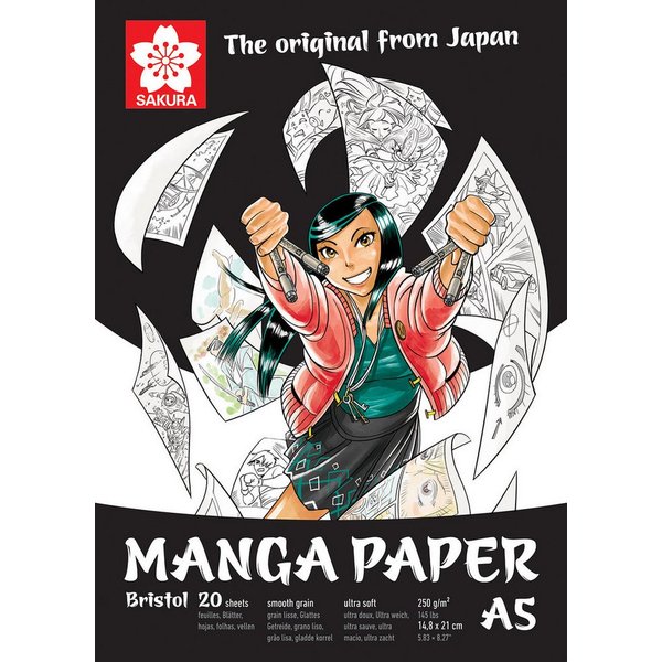 Talens Zeichenblock Sakura Manga Papier, 250 g/m², 20 Blatt