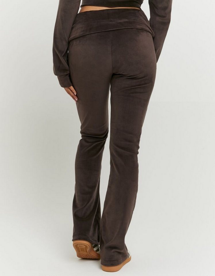 Tally Weijl Samthose SPAPEVOLDY Materialmix, Bootcut, Mid Waist, aus Samt mit Bündchen zum Umschlagen – Bild 2 von 4