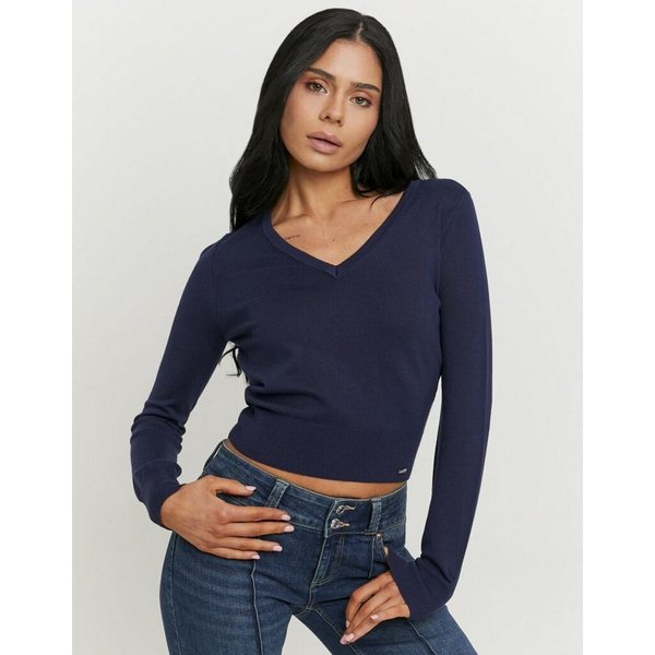 Tally Weijl Strickpullover SPUVISMARTI Viskosemischung, Basic, kürzer geschnitten