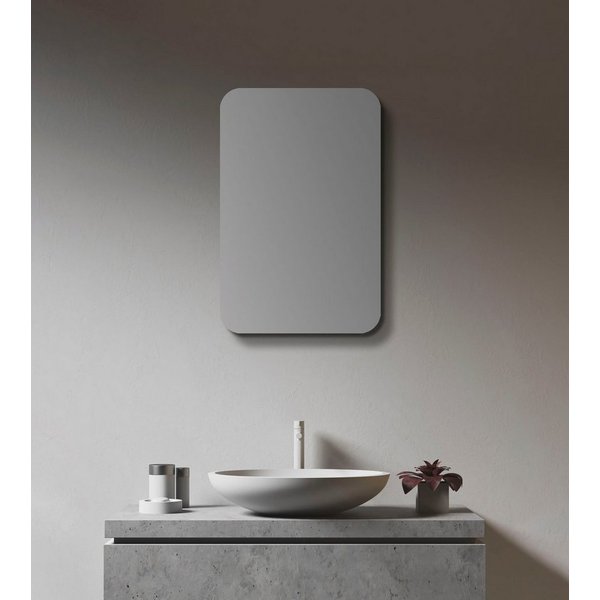 Talos Badezimmerspiegelschrank oval, BxH: 40x60 cm, aus Alumunium und Echtglas, IP24, schwarz