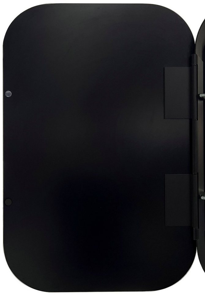 Talos Badezimmerspiegelschrank oval, BxH: 40x60 cm, aus Alumunium und Echtglas, IP24, schwarz – Bild 4 von 5