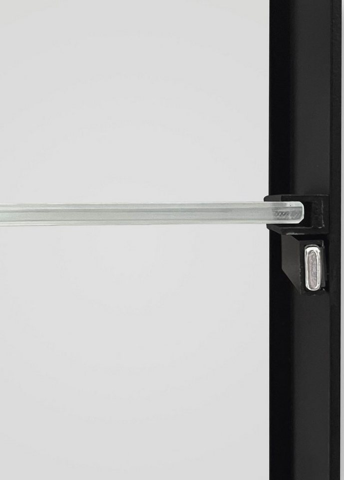 Talos Badezimmerspiegelschrank oval, BxH: 40x60 cm, aus Alumunium und Echtglas, IP24, schwarz – Bild 5 von 5