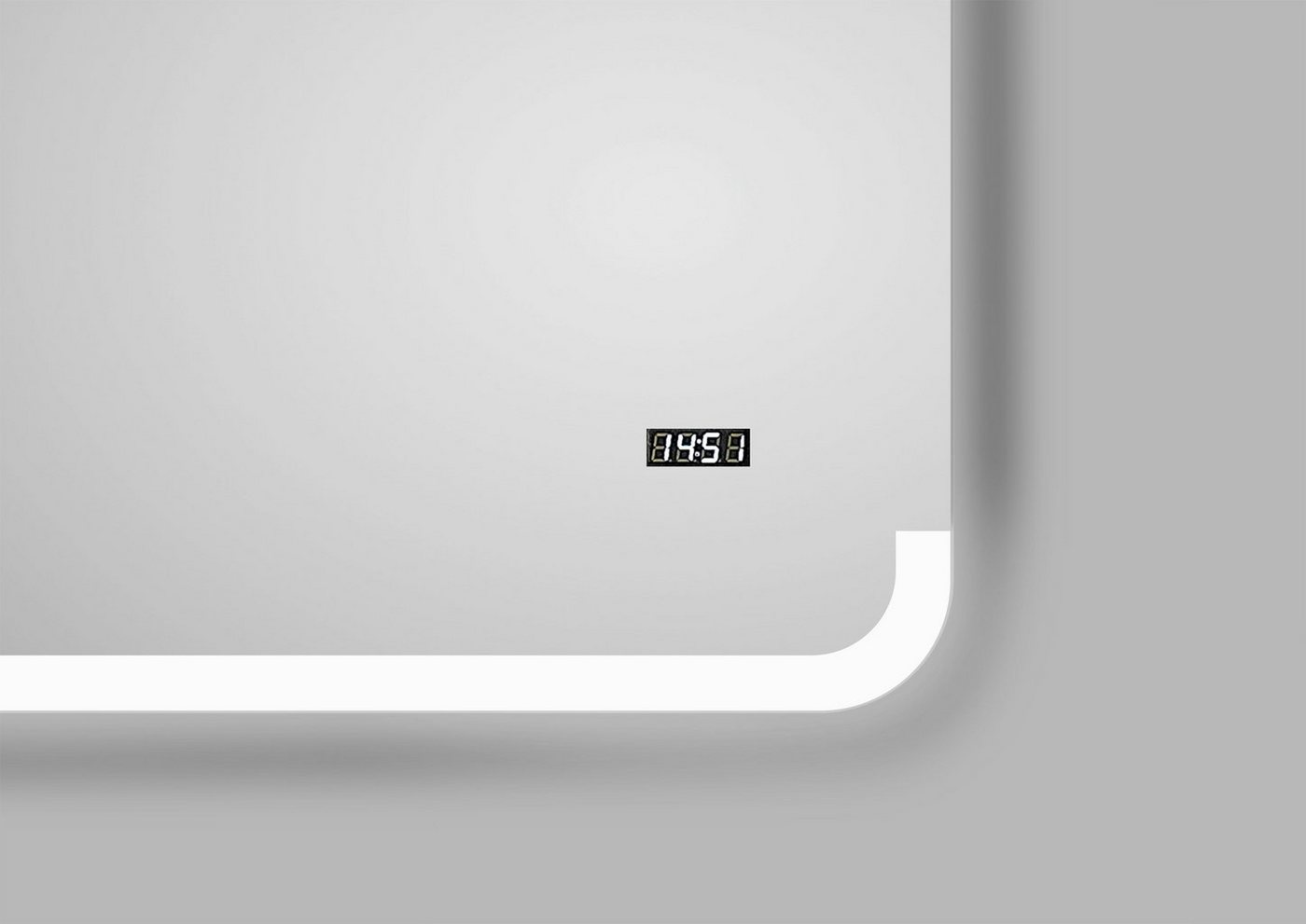 Talos Badspiegel Harmony, 3-fach Vergrösserung und Digitaluhr – Bild 4 von 5