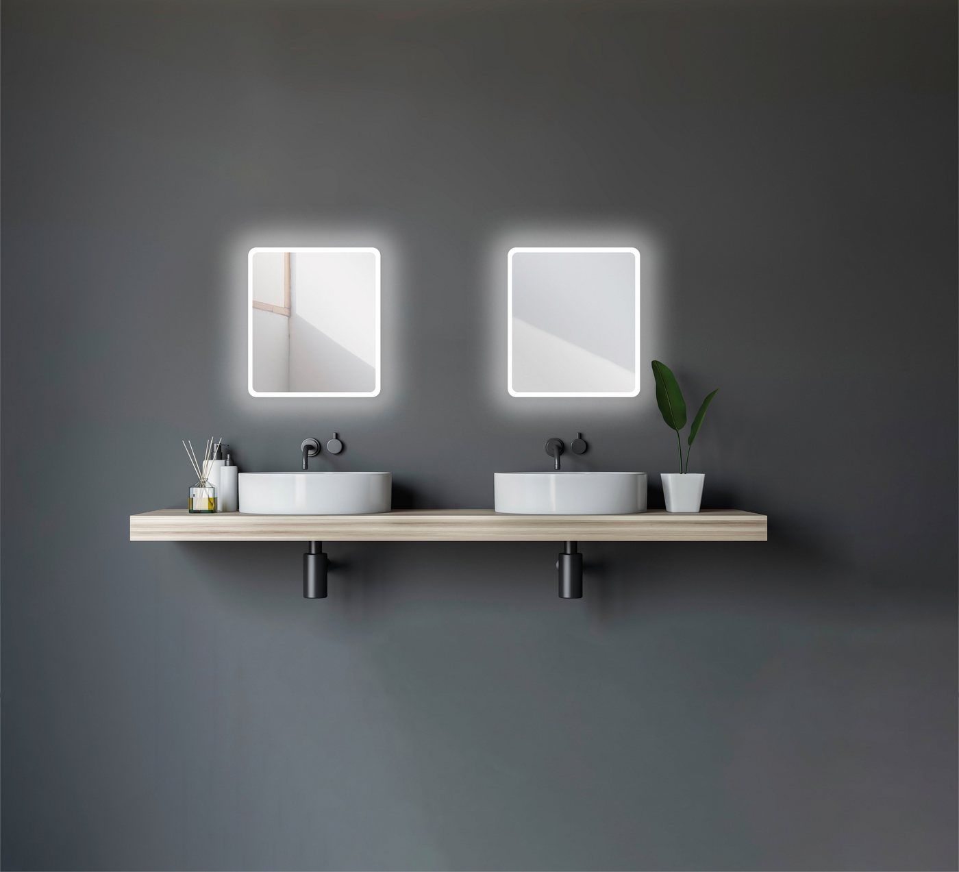 Talos Badspiegel Moon, LED Spiegel, Design Lichtspiegel – Bild 5 von 5