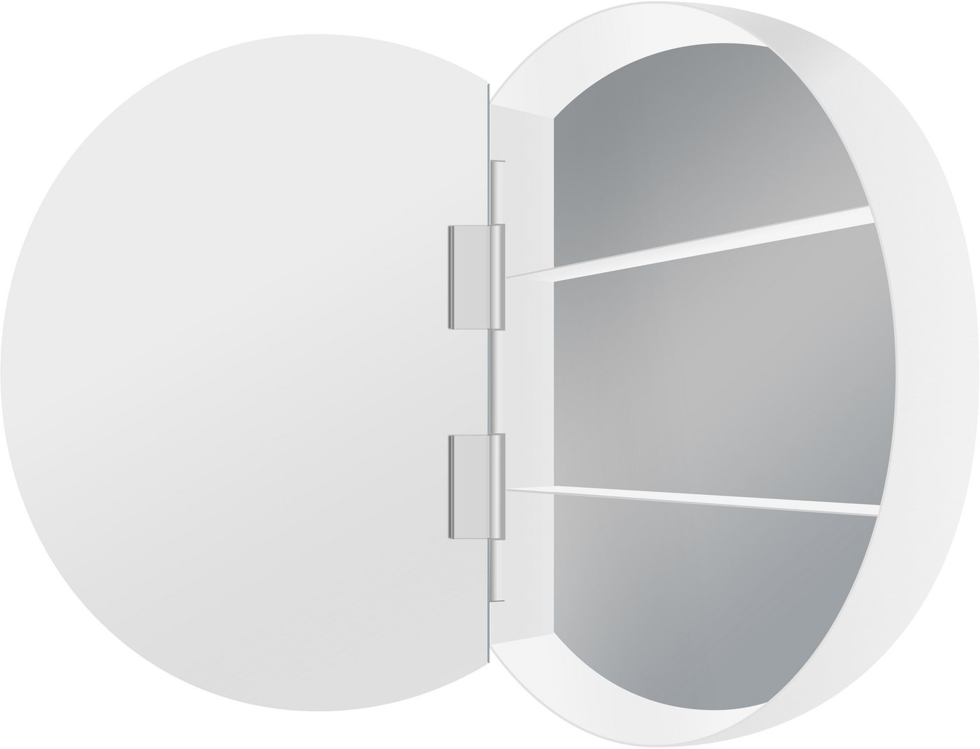 Talos Spiegelschrank Picasso Style, weiß, Ø 60cm, Rahmen aus hochwertiger Aluminiumlegierung – Bild 3 von 5