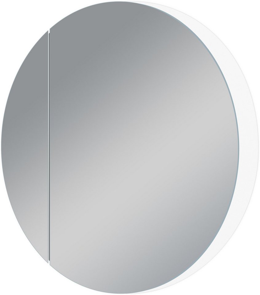 Talos Spiegelschrank Picasso Style, weiß, Ø 60cm, Rahmen aus hochwertiger Aluminiumlegierung – Bild 4 von 5