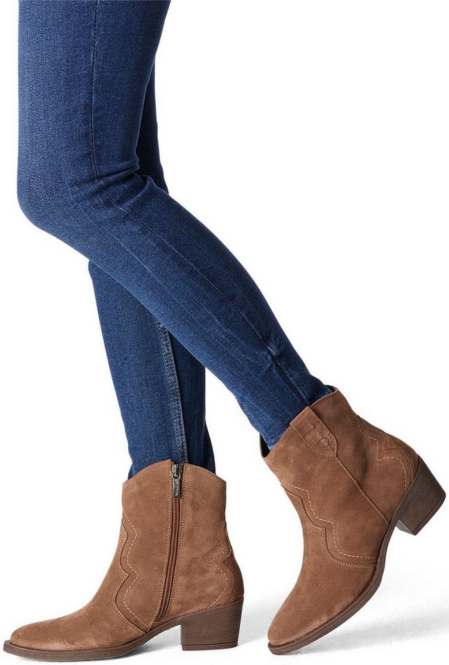 Tamaris Cowboy Stiefelette Blockabsatz, Festival, Western-Boots mit modischen Nähten – Bild 2 von 5