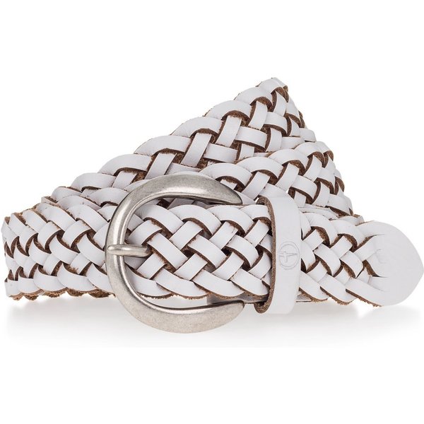 Tamaris Flechtgürtel "Dana Silver" mit individueller Längenverstellung, aus Rindsleder, 3 cm breit
