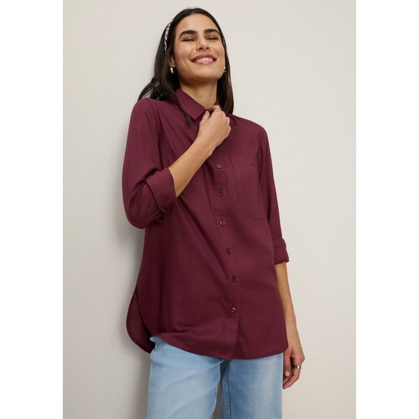 Tamaris Hemdbluse mit lockerem Schnitt, aus fließender Viskose-Qualität im Oversize-Look mit Tasche