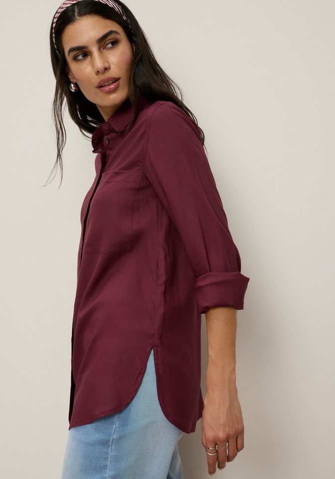 Tamaris Hemdbluse mit lockerem Schnitt, aus fließender Viskose-Qualität im Oversize-Look mit Tasche – Bild 2 von 5