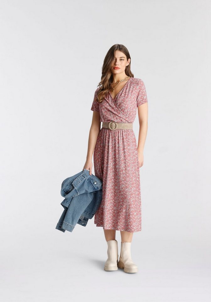 Tamaris Jerseykleid mit tailliertem Schnitt, aus fließender Viskose-Qualität in Midilänge – Bild 4 von 5