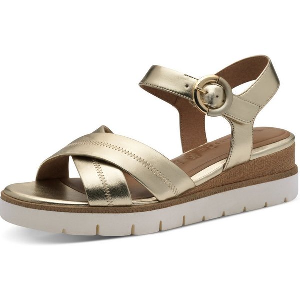 Tamaris Keilsandalette, Sommerschuh, Riemchensandale mit Ziernähten