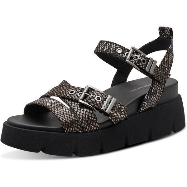 Tamaris Keilsandalette Sommerschuh, Riemchensandale im angesagten Snake-Look