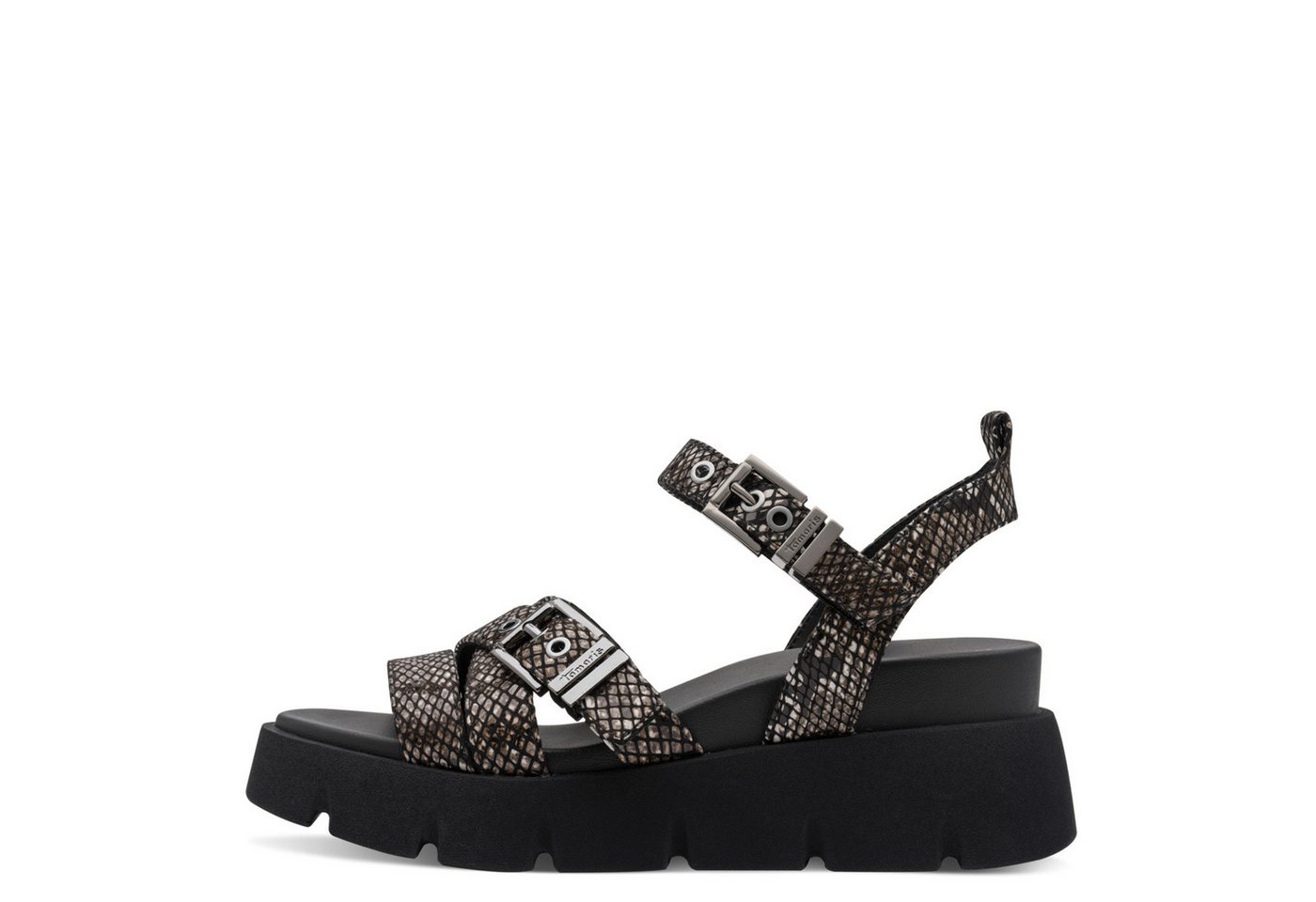 Tamaris Keilsandalette Sommerschuh, Riemchensandale im angesagten Snake-Look – Bild 4 von 5