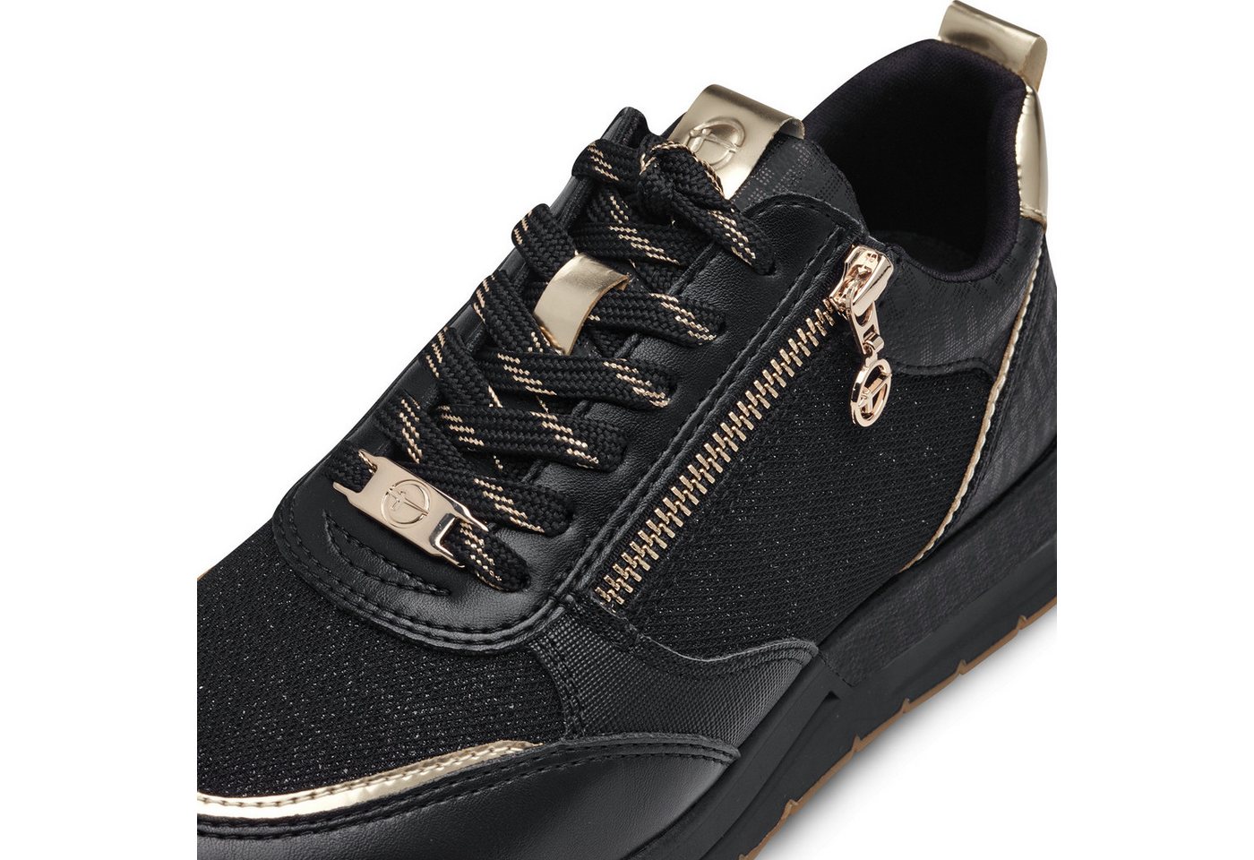Tamaris Keilsneaker, Freizeitschuh, Halbschuh, Schnürschuh, trendige Metallic-Details – Bild 3 von 5