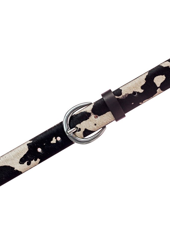 Tamaris Ledergürtel "Elsa Silver" mit Fell-Optik, aus Rindsleder, kürzbar, 3 cm breit – Bild 2 von 4