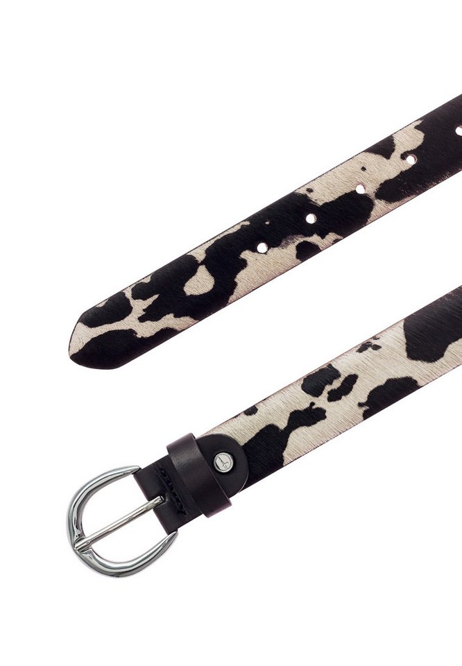 Tamaris Ledergürtel "Elsa Silver" mit Fell-Optik, aus Rindsleder, kürzbar, 3 cm breit – Bild 3 von 4
