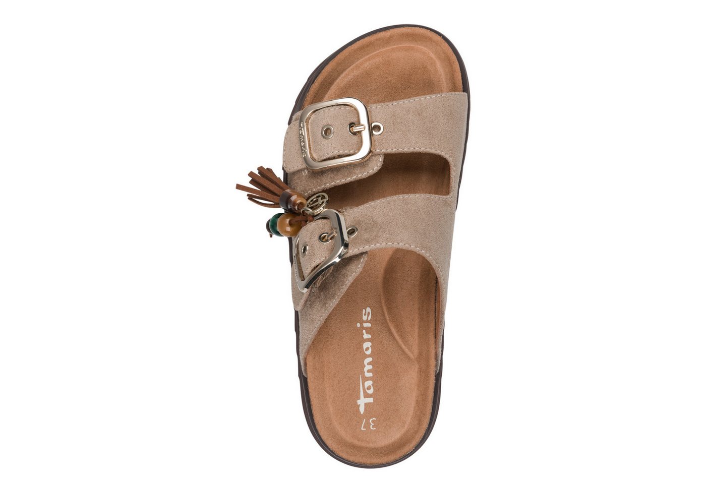 Tamaris Pantolette Sommerschuh, Schlupfschuh mit Anhänger und Zierperlen – Bild 4 von 5