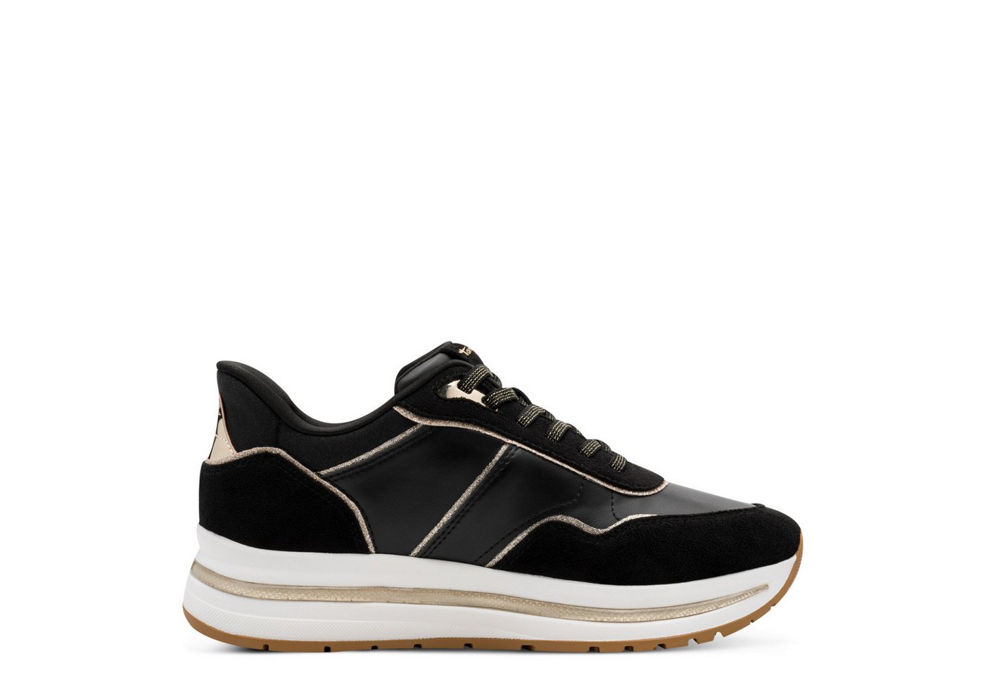 Tamaris Plateausneaker, Freizeitschuh, Halbschuh, Schnürschuh mit Kontrast-Paspellierung – Bild 4 von 5
