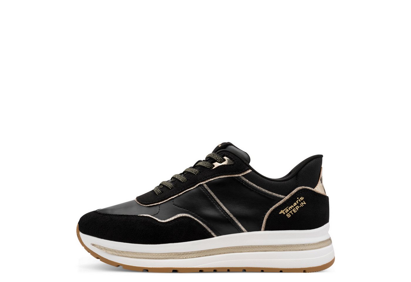 Tamaris Plateausneaker, Freizeitschuh, Halbschuh, Schnürschuh mit Kontrast-Paspellierung – Bild 5 von 5