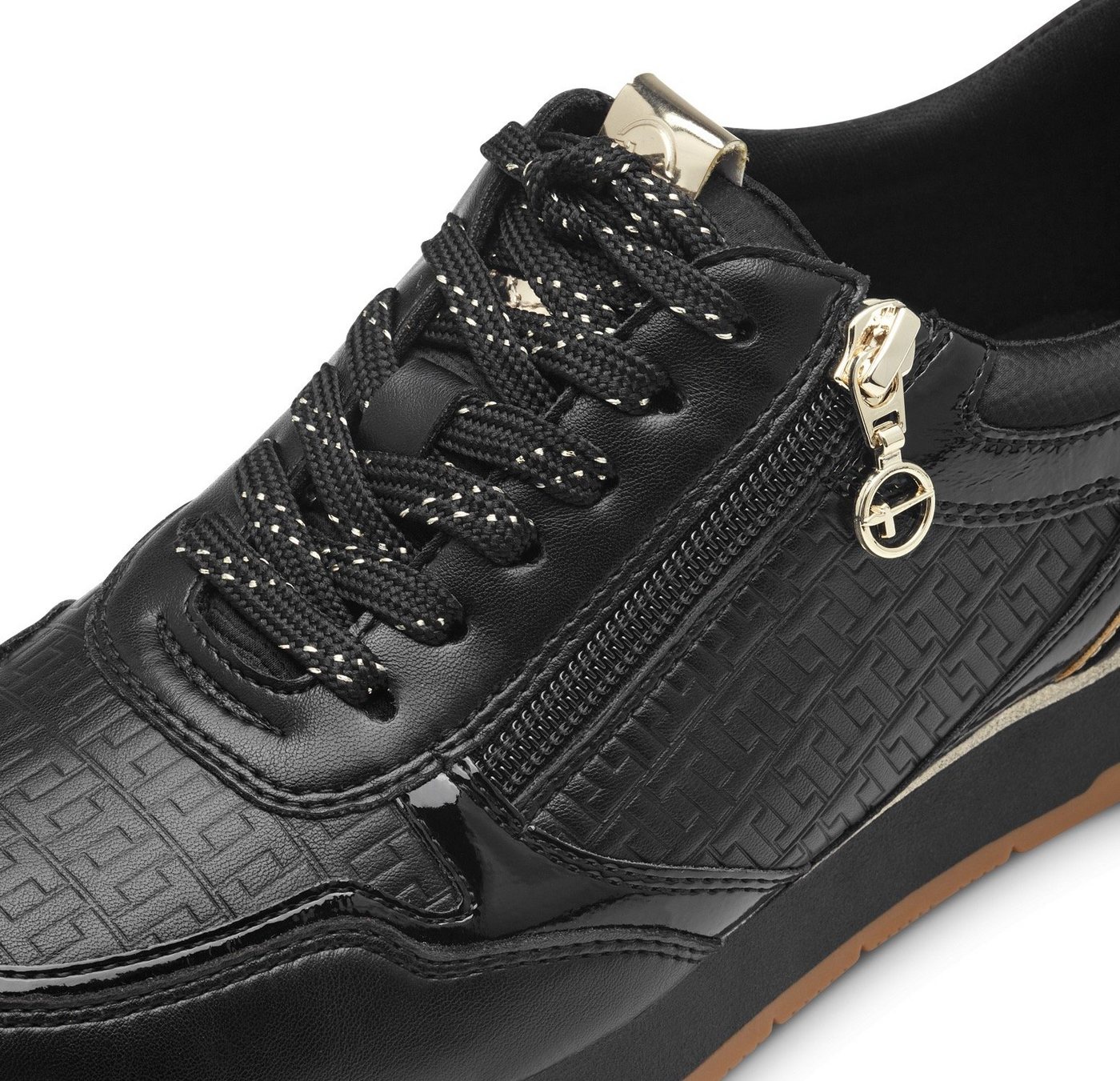 Tamaris Plateausneaker, Freizeitschuh, Halbschuh, Schnürschuh mit dezenten Metallic-Details – Bild 4 von 5