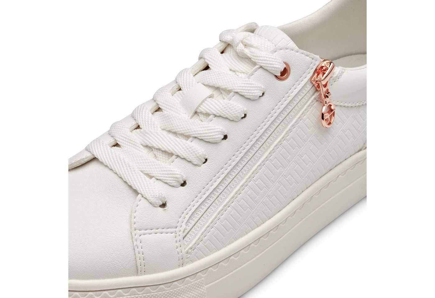 Tamaris Plateausneaker Freizeitschuh, Halbschuh, Schnürer mit Besätzen und Glitzerdetails – Bild 2 von 5