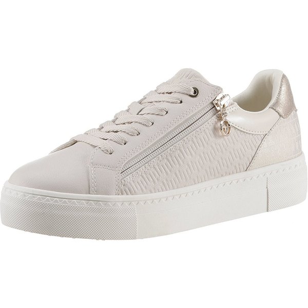 Tamaris Plateausneaker Freizeitschuh, Halbschuh, Schnürer mit Besätzen und Glitzerdetails