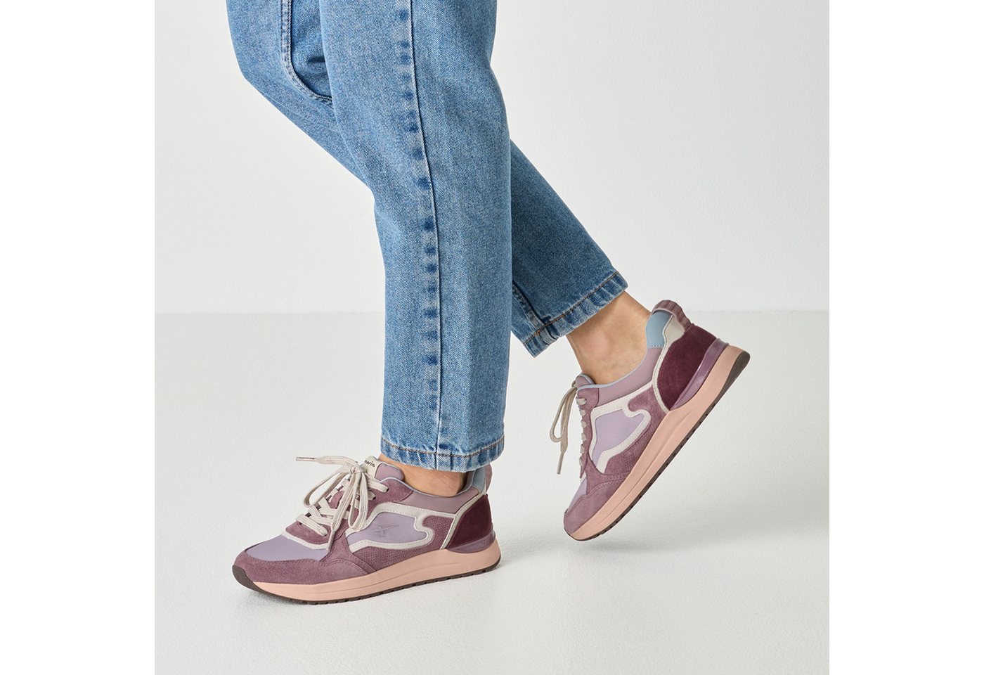 Tamaris Plateausneaker Freizeitschuh, Halbschuh, Schnürschuh mit Kontrastbesatz – Bild 2 von 5