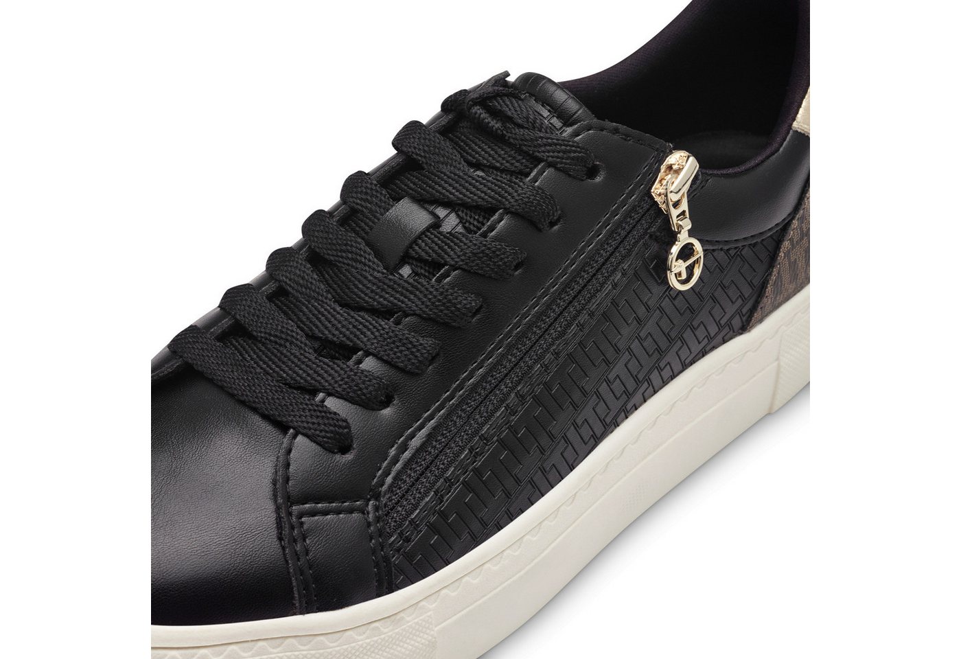 Tamaris Plateausneaker Freizeitschuh, Halbschuh, Schnürer mit Besätzen und Glitzerdetails – Bild 3 von 5