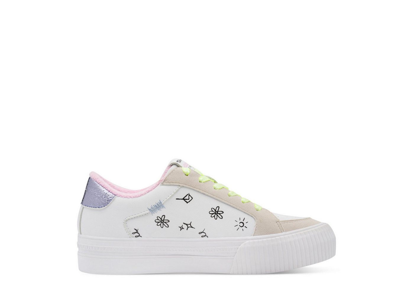 Tamaris Plateausneaker Freizeitschuh, Halbschuh, Schnürer mit Kontrastbesätzen und Glitzer – Bild 4 von 5