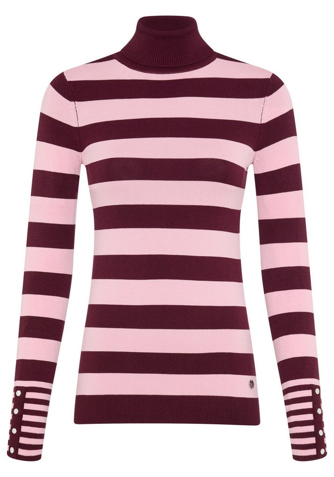 Tamaris Rollkragenpullover mit figurbetonter Passform, aus angenehmer Viskosemischung im lässigen Streifendesign – Bild 5 von 5