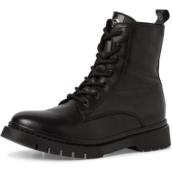 Tamaris Schnürboots Schnürstiefelette, Chunky Boots mit logobedruckter Anziehlasche