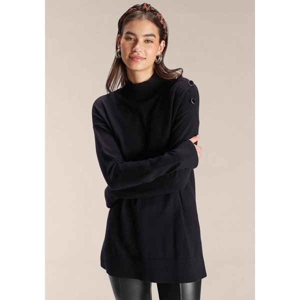Tamaris Stehkragenpullover aus weicher Viskosemischung mit Knöpfen an der Schulter