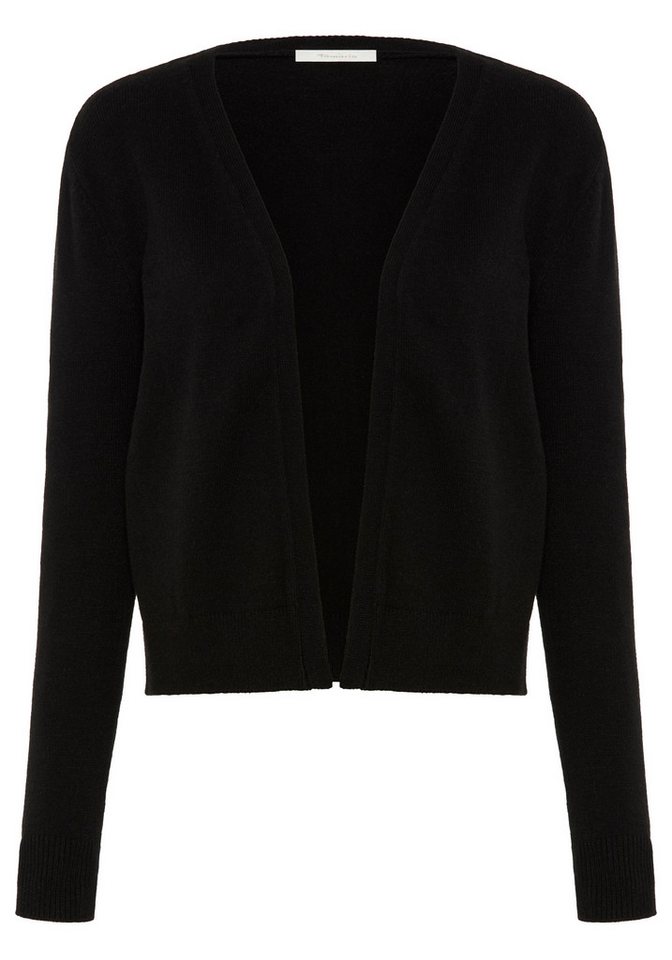 Tamaris Strickjacke kurzer Schnitt, figurumspielende Passform aus weicher Viskosemischung – Bild 5 von 5