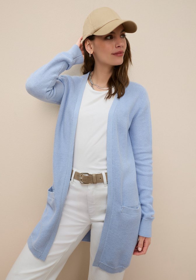 Tamaris Strickjacke mit bequemer Passform aus modernem Perlstrick, mit Taschen – Bild 2 von 5