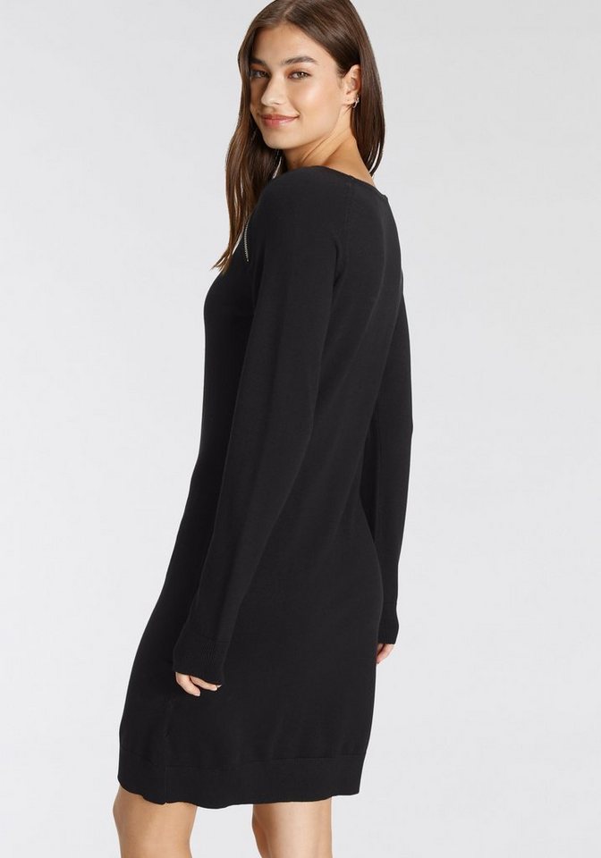 Tamaris Strickkleid mit figurbetonter Passform aus Viskosemischung mit trendy Zippern – Bild 3 von 5