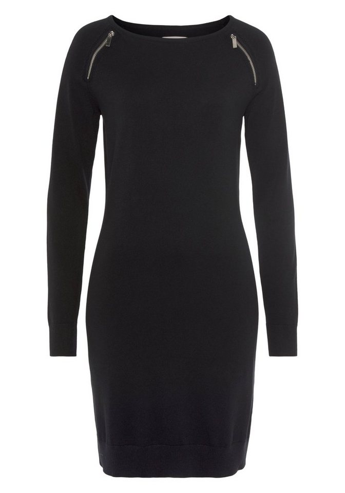 Tamaris Strickkleid mit figurbetonter Passform aus Viskosemischung mit trendy Zippern – Bild 5 von 5