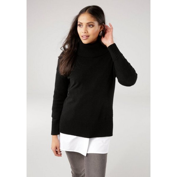 Tamaris Strickpullover aus weicher Viskosemischung in lässiger Form mit seitlichen Schlitzen