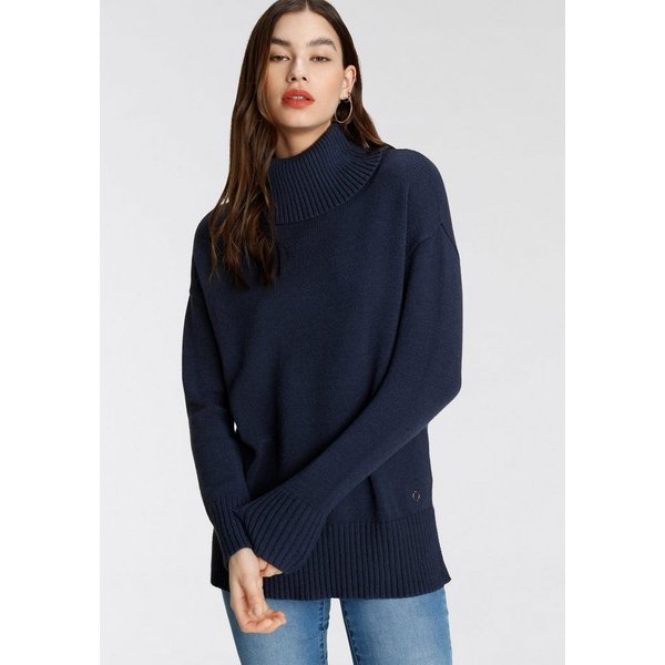 Tamaris Strickpullover aus weicher Viskosemischung in lässiger Form mit seitlichen Schlitzen