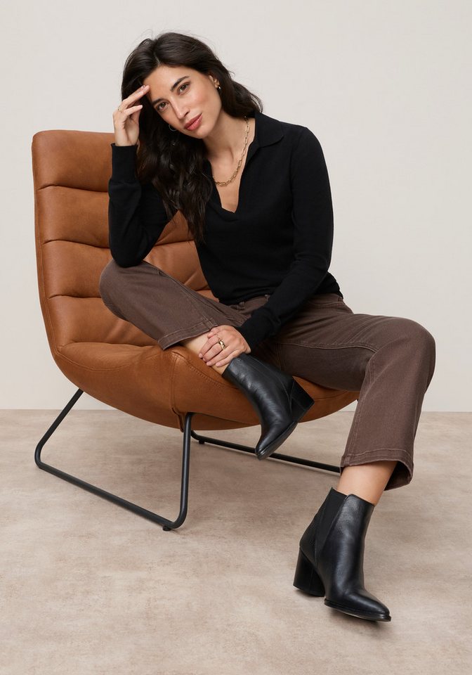 Tamaris Strickpullover mit Polokragen, figurumspielende Passform, aus Feinstrick aus weicher Viskosemischung – Bild 4 von 5