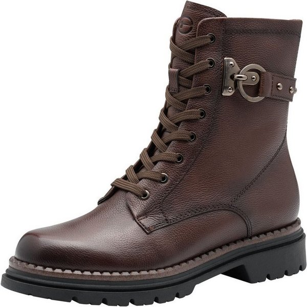 Tamaris TOUCH-IT, Removable Sock aus Leder kein Absatz Schnürstiefelette TOUCH-IT