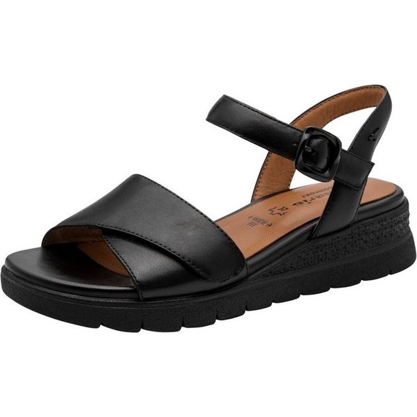 Tamaris WIDE FIT MultiAdjustable, comfortFit aus Leder Plateausandaletten MultiAdjustable