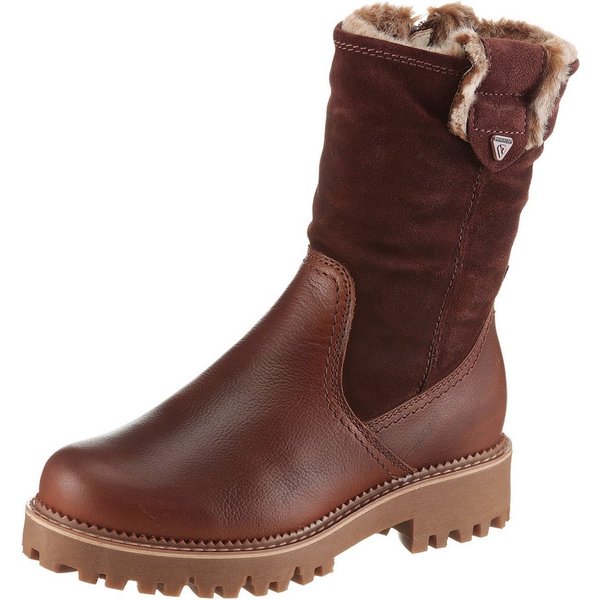 Tamaris Winterstiefelette, Blockabsatz, Winterboots mit Falten im slouchy Look