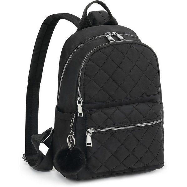 TAN.TOMI Daypack Cityrucksack, Damen Klein Rucksack, Nylon Wasserdicht Daypacks, mit Anhänger Quaste hängen Tasche Diebstahlsicher Casual Daypack