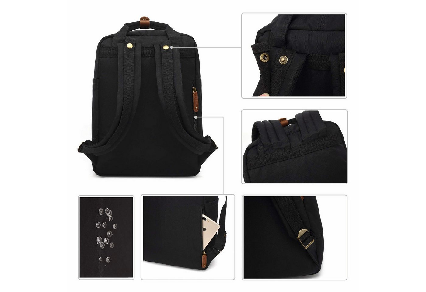 TAN.TOMI Schulrucksack Rucksack für Schule, Arbeit und Freizeit. Tagesrucksack für Teenager, Daypack Rucksack Damen Herren- Anti Diebstahl Tasche – Bild 3 von 5