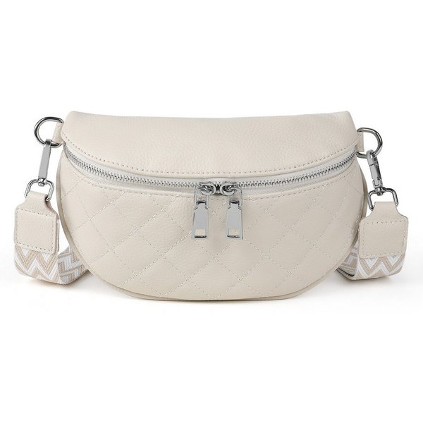 TAN.TOMI Schultertasche Bauchtasche Damen Stylisch Umhängetasche Crossbody Bag Gürteltasche, Damen Breiter Gurt Leder, Geschenke für Frauen in schlichter Optik