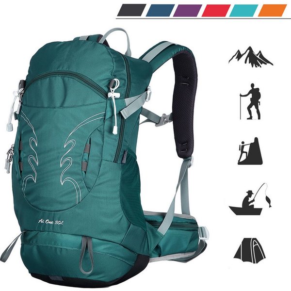 TAN.TOMI Wanderrucksack 30L Großer Wanderrucksack mit Rückenbelüftung, Wasserdicht, mit Regenschutz für Outdoor Reisen Camping Trekking