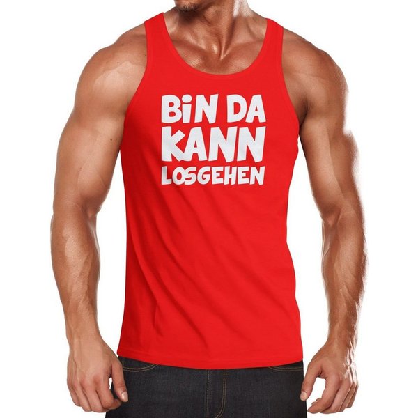 MoonWorks Tanktop Herren Tanktop Spruch Bin da kann losgehen Muskelshirt Moonworks® mit Print